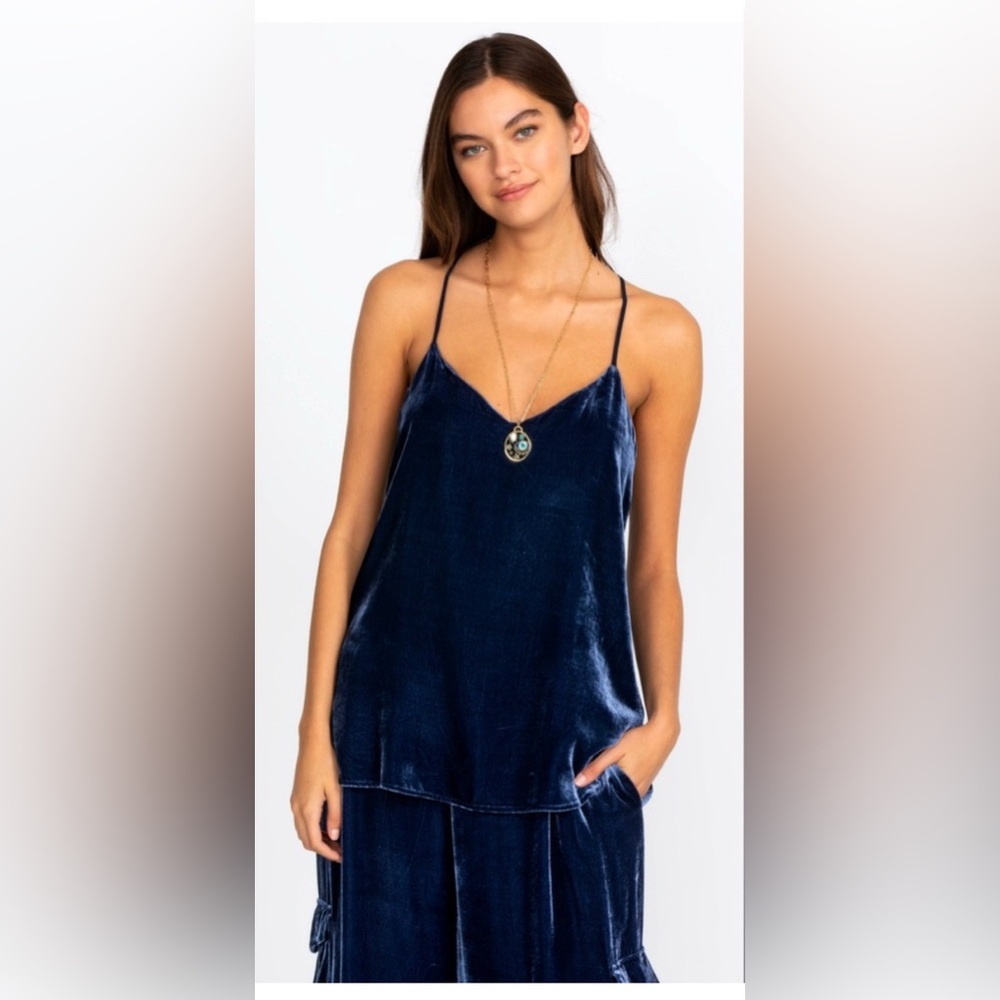 Elegant Navy Velvet Johnny Was Top and Tank